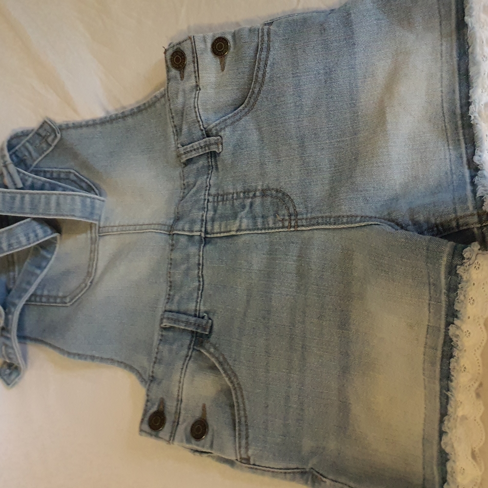Light blue overalls w/ lace